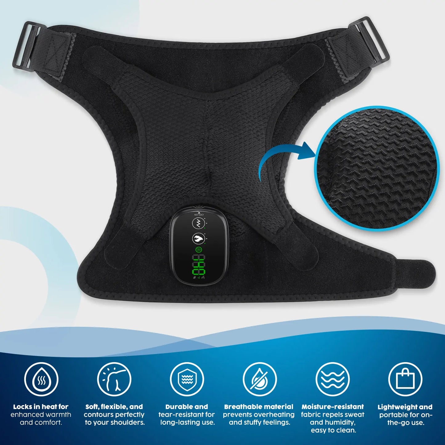 3-in-1 Heated Knee & Shoulder Massager Wrap — Vibration + Heat for Joint Pain Relief