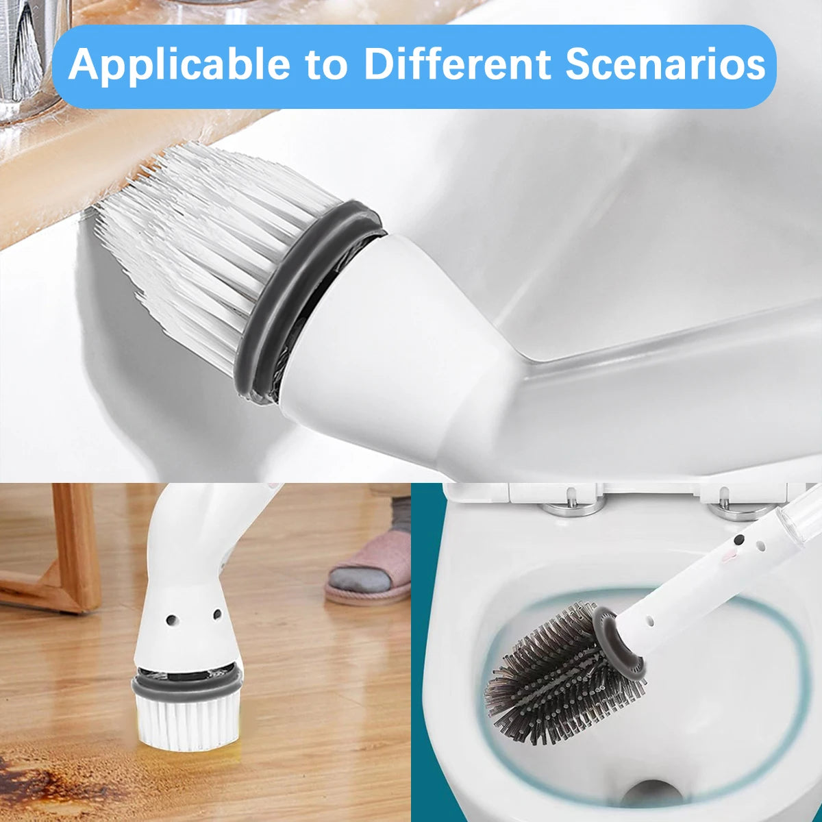 Cordless Electric Spin Scrubber — Rechargeable Power Cleaner for Bathroom, Tile & Car