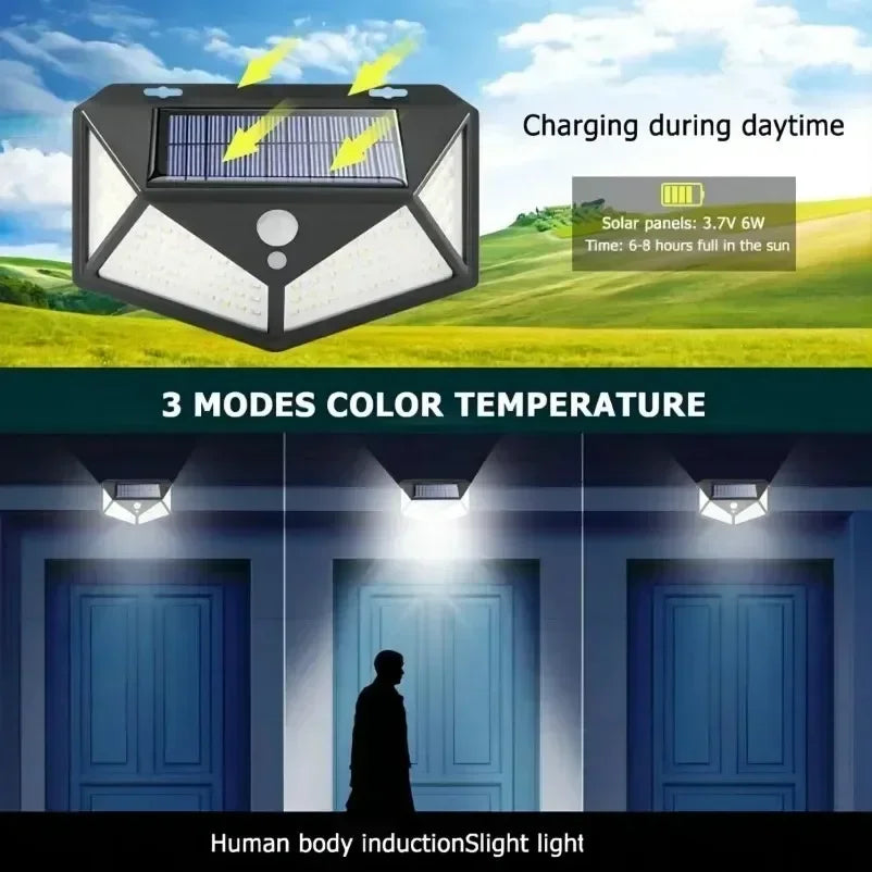 Solar Outdoor Garden Light — Waterproof LED Spotlight with Motion Sensor