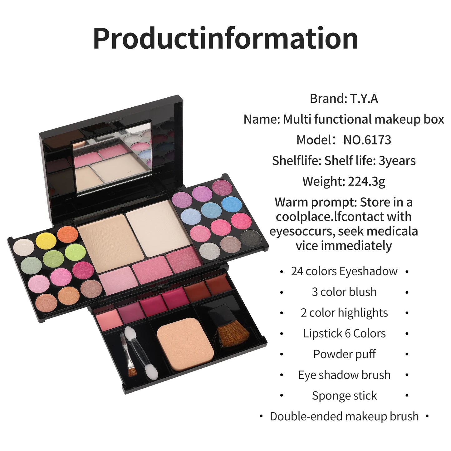 35-Color Pearl Eyeshadow Palette — Nude & Smoky Eye Makeup Set for Women
