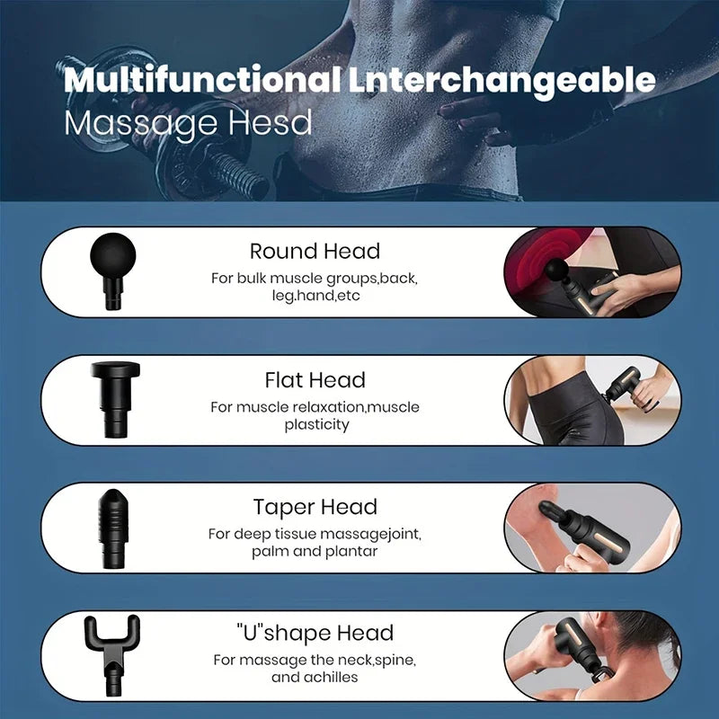Portable Fascia Gun Massager — Electric Muscle Relaxation & Sports Recovery Tool