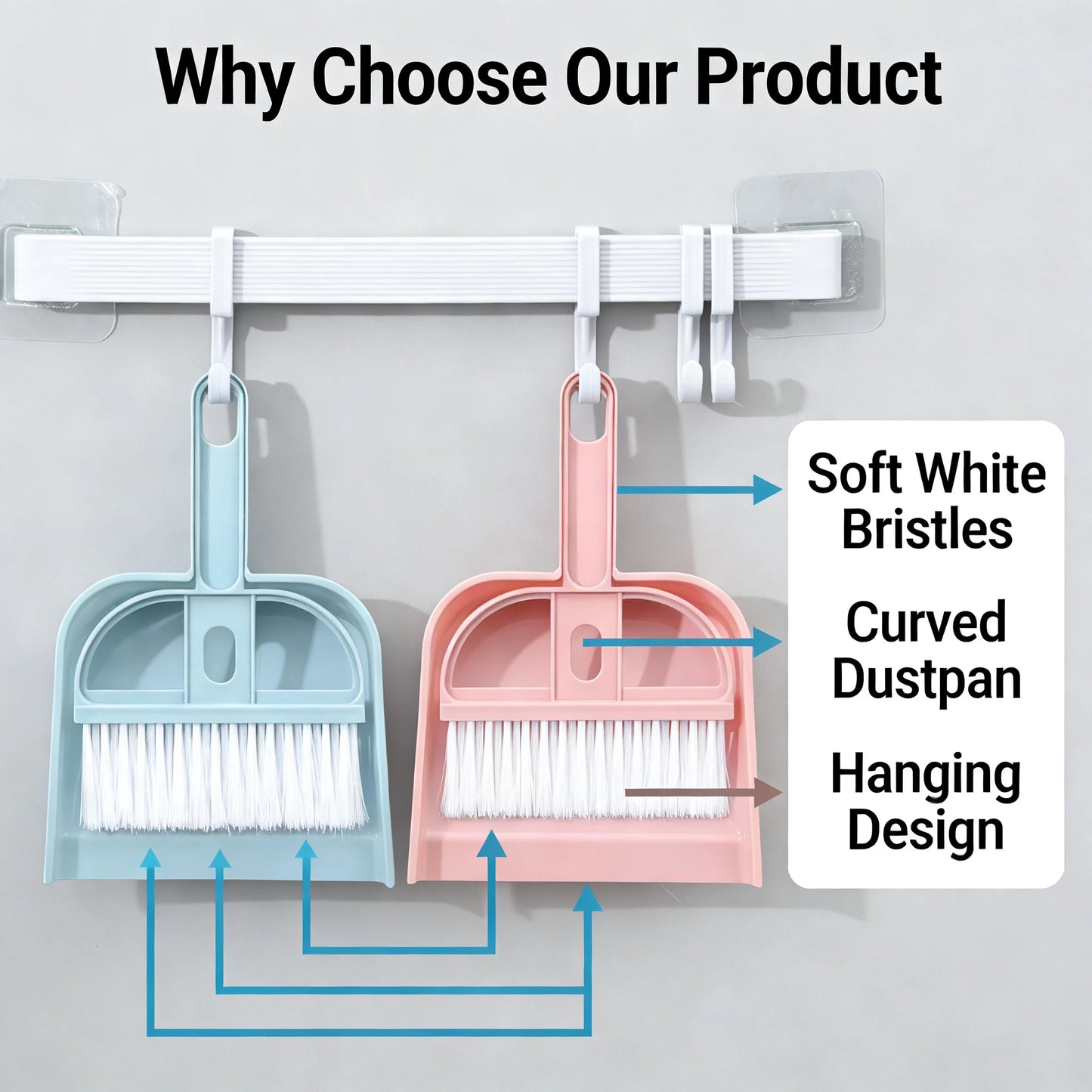 Mini Desk Broom & Dustpan Set — Cute Handheld Brush for Keyboard, Crafts & Tabletop Cleaning