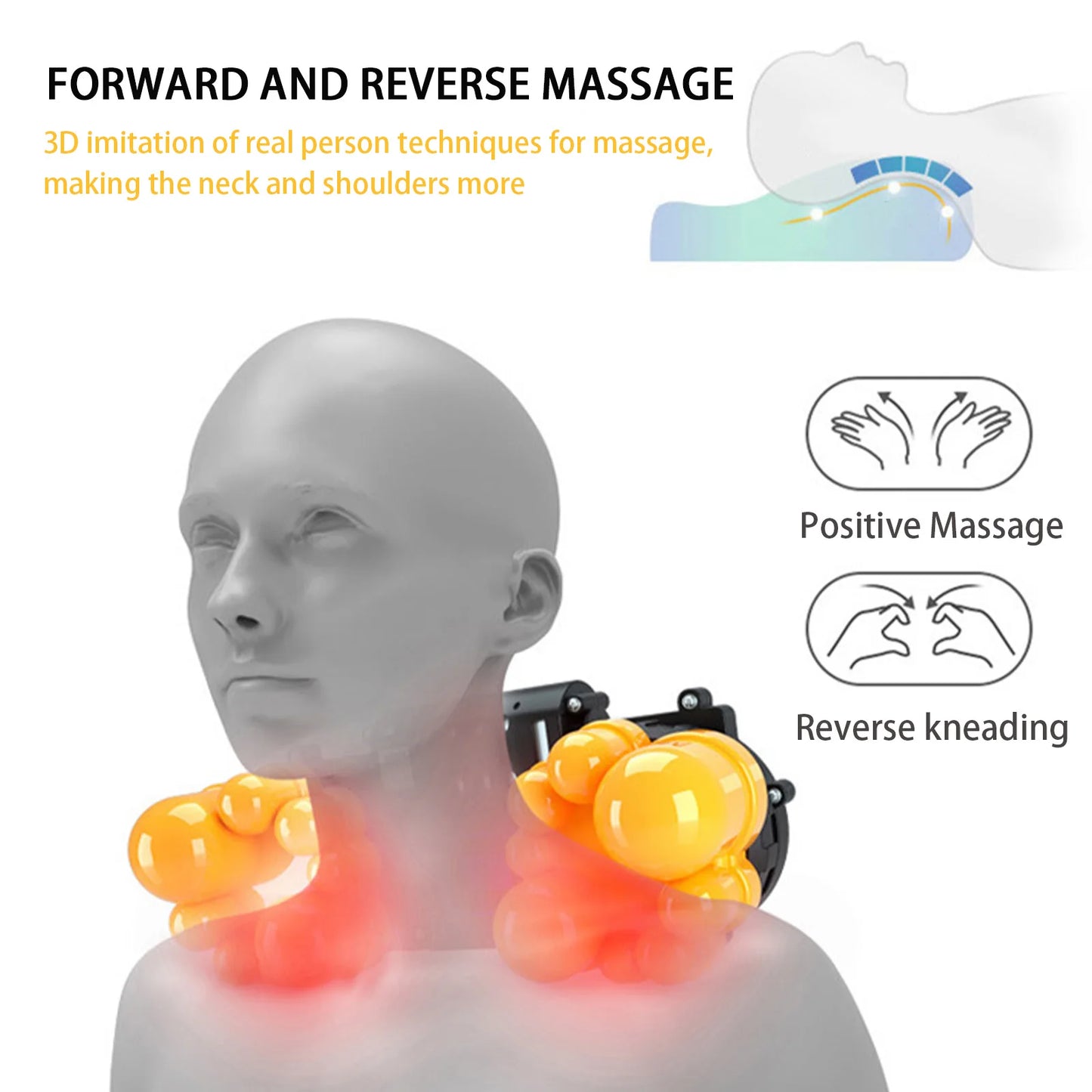 Neck & Shoulder Kneading Massager — Adjustable Hot Compress for Home Use