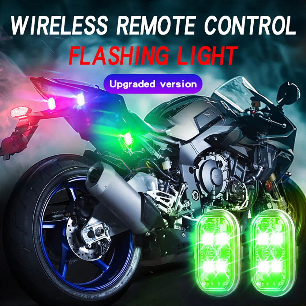 Wireless RGB LED Strobe Lights for Car — Rechargeable 8-Color Atmosphere & Warning Light