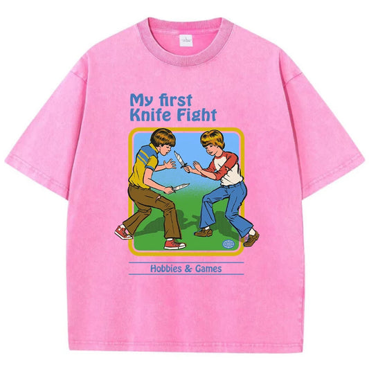 Retro Cartoon Graphic Washed T-Shirt
