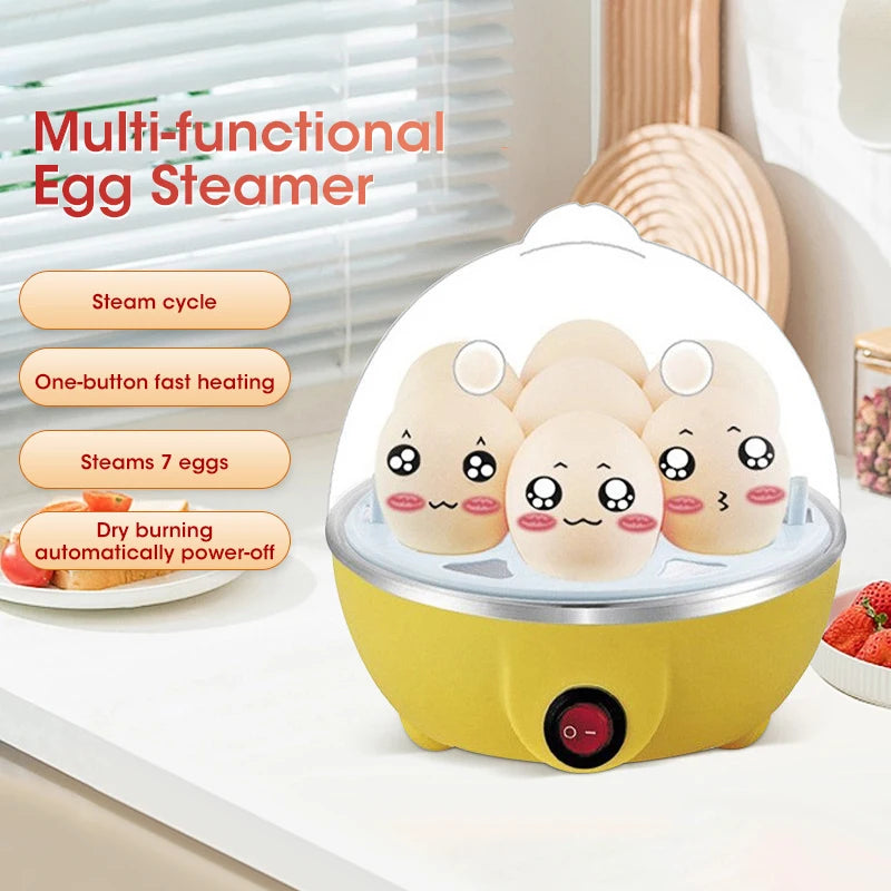 7-Egg Electric Egg Cooker — Auto Shut-Off for Boiled, Poached & Steamed Eggs