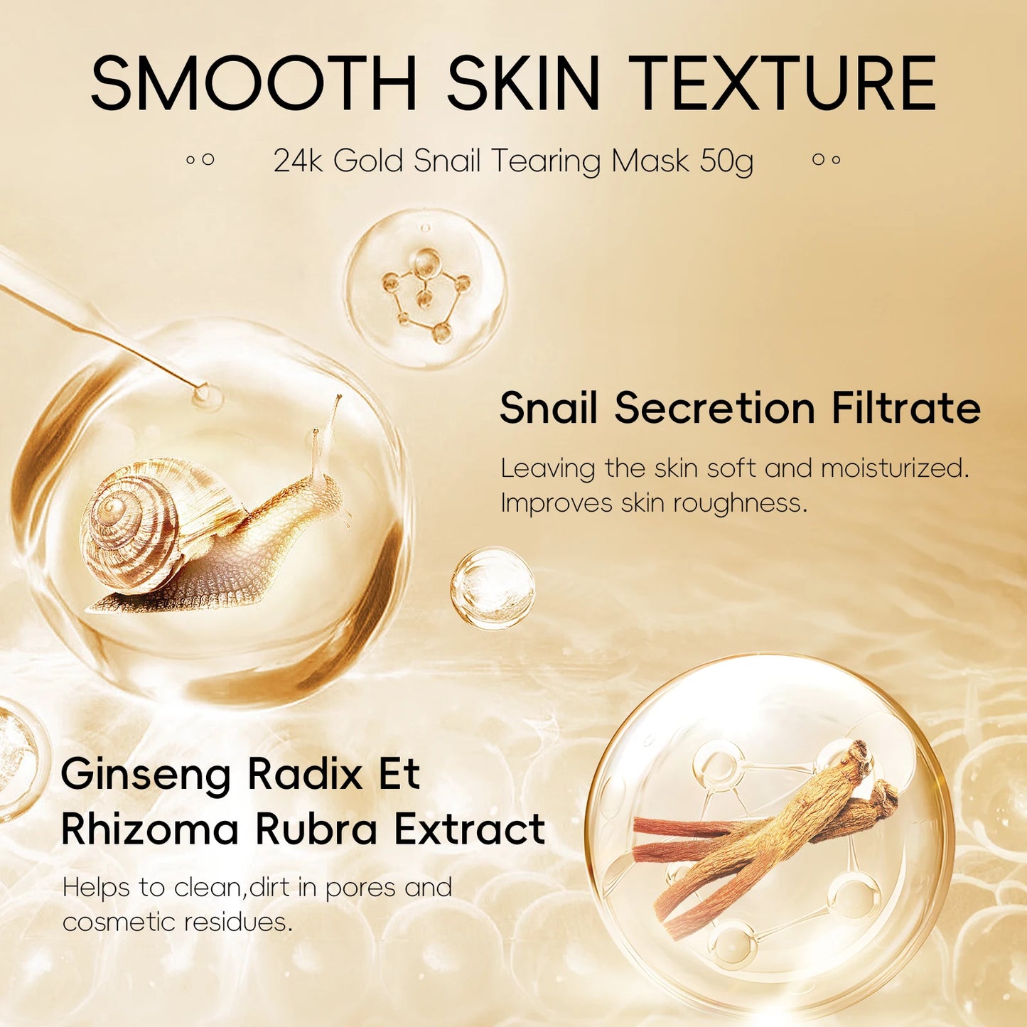 LAIKOU 24K Gold Snail Peel-Off Mask — Deep Cleansing 3-Pack