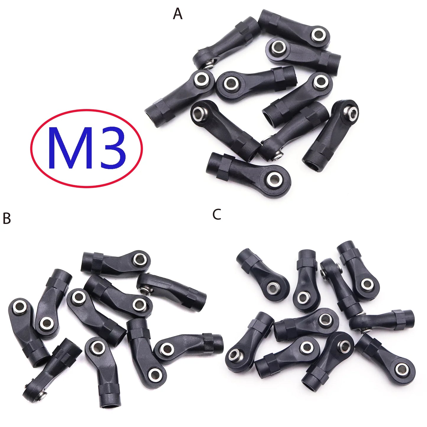 RC Crawler M3 Plastic Rod End Link Balls (10pcs)