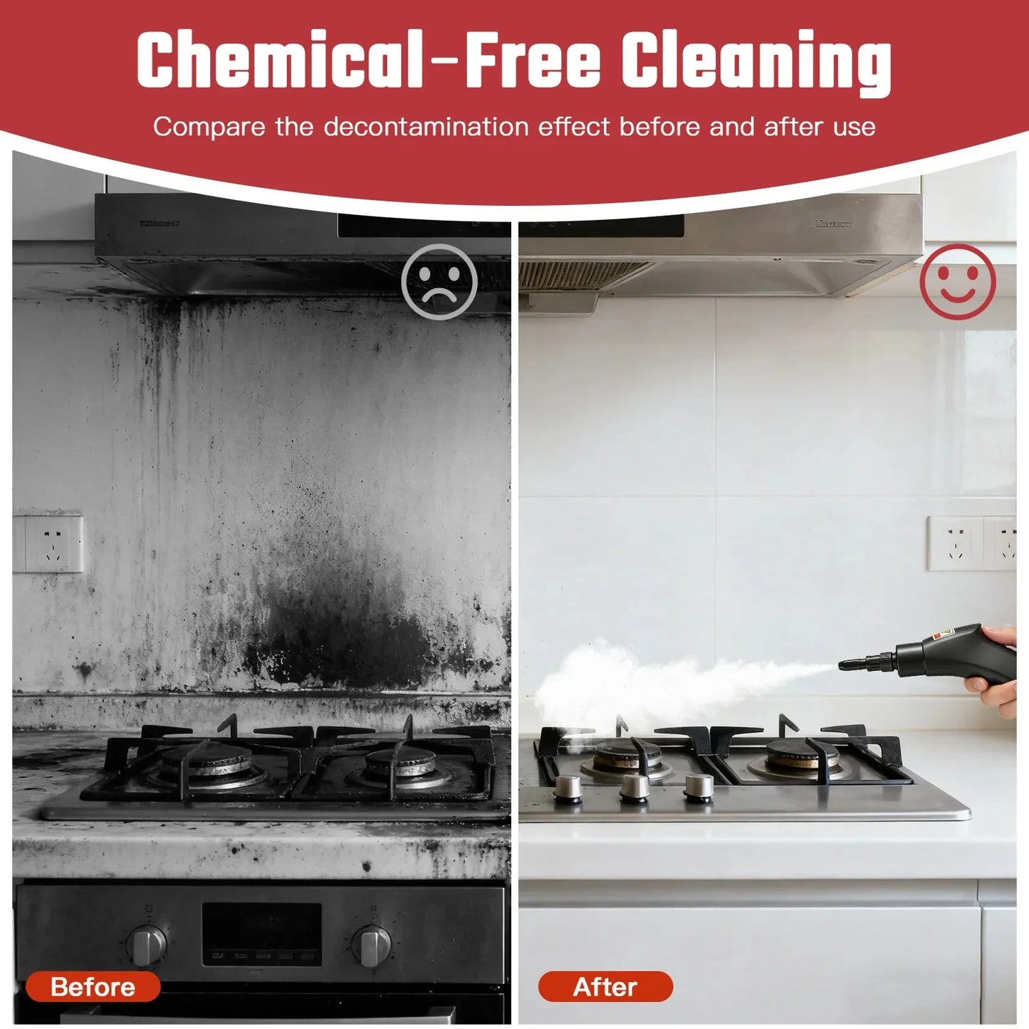 2500W Handheld Steam Cleaner — Chemical-Free Power Cleaner for Tile, Grout, Kitchen & Car