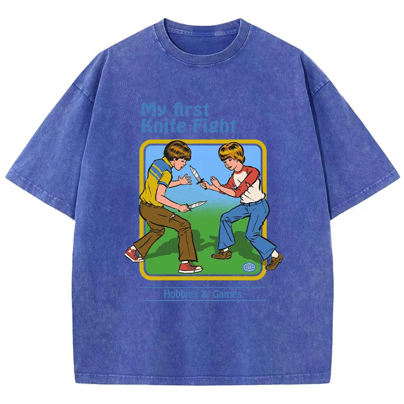 Retro Cartoon Graphic Washed T-Shirt