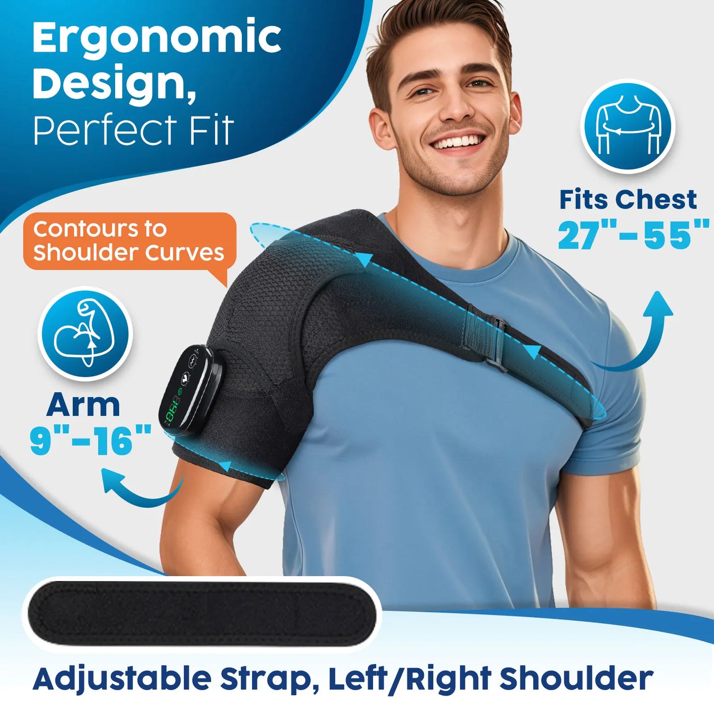 3-in-1 Heated Knee & Shoulder Massager Wrap — Vibration + Heat for Joint Pain Relief