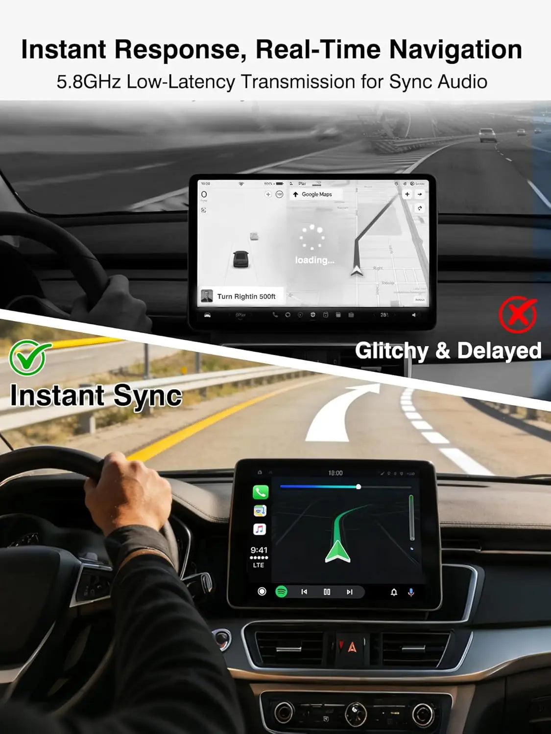 2026 Upgraded 2-in-1 Wireless CarPlay Adapter for iPhone & Android Auto, Plug and Play Wired to Wireless Dongle with Fast Auto-C