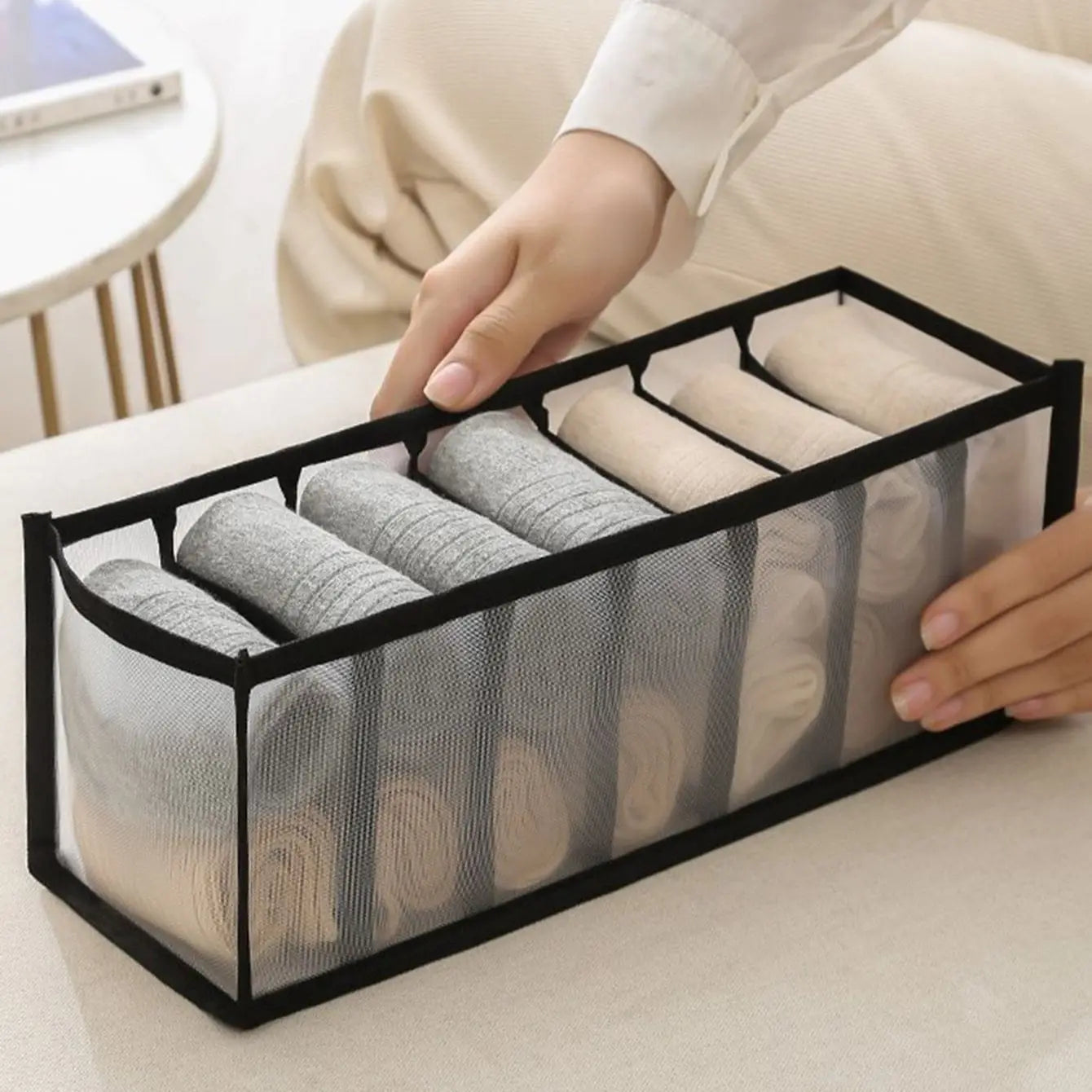 Foldable Drawer Divider Organizer — Closet Sock, Underwear & Bra Storage Bins