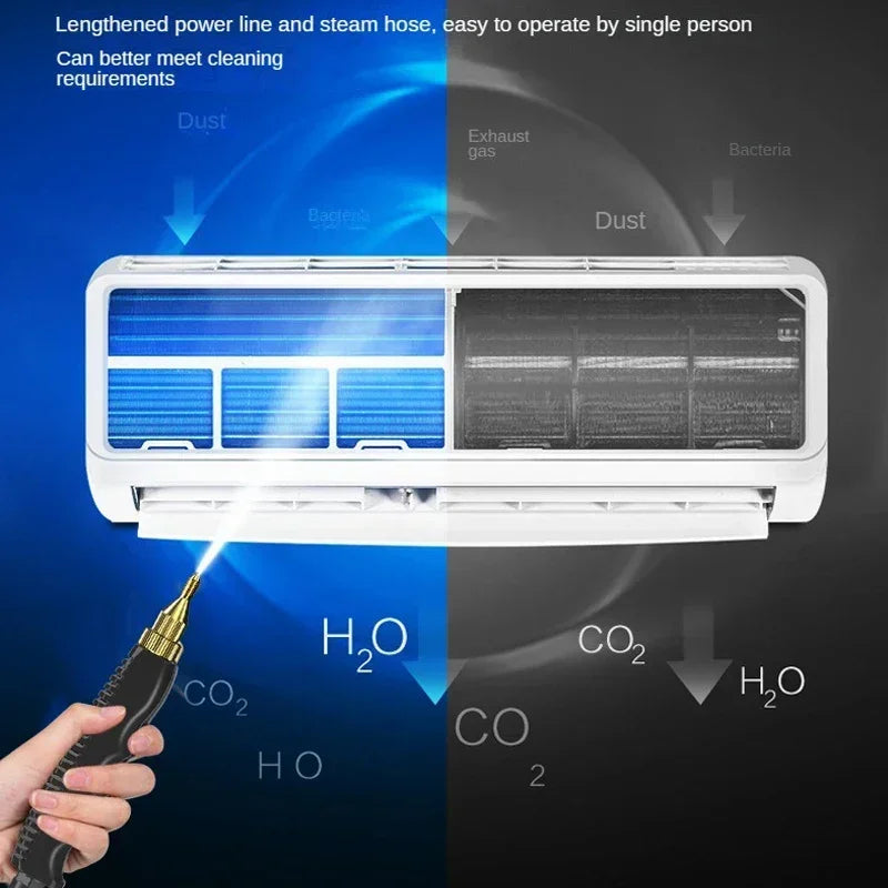 2500W Handheld Steam Cleaner — Chemical-Free Power Cleaner for Tile, Grout, Kitchen & Car