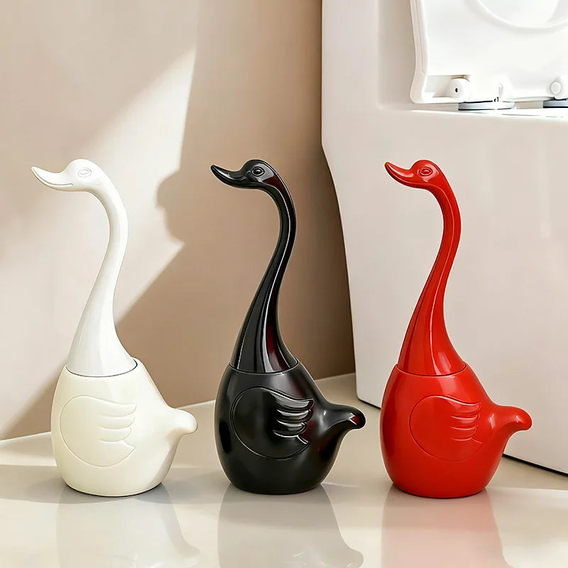 Creative Swan Toilet Brush Household Cleaning Toilet Base Long Handle Cleaning Brush Set Bathroom Decoration Supplies Gift