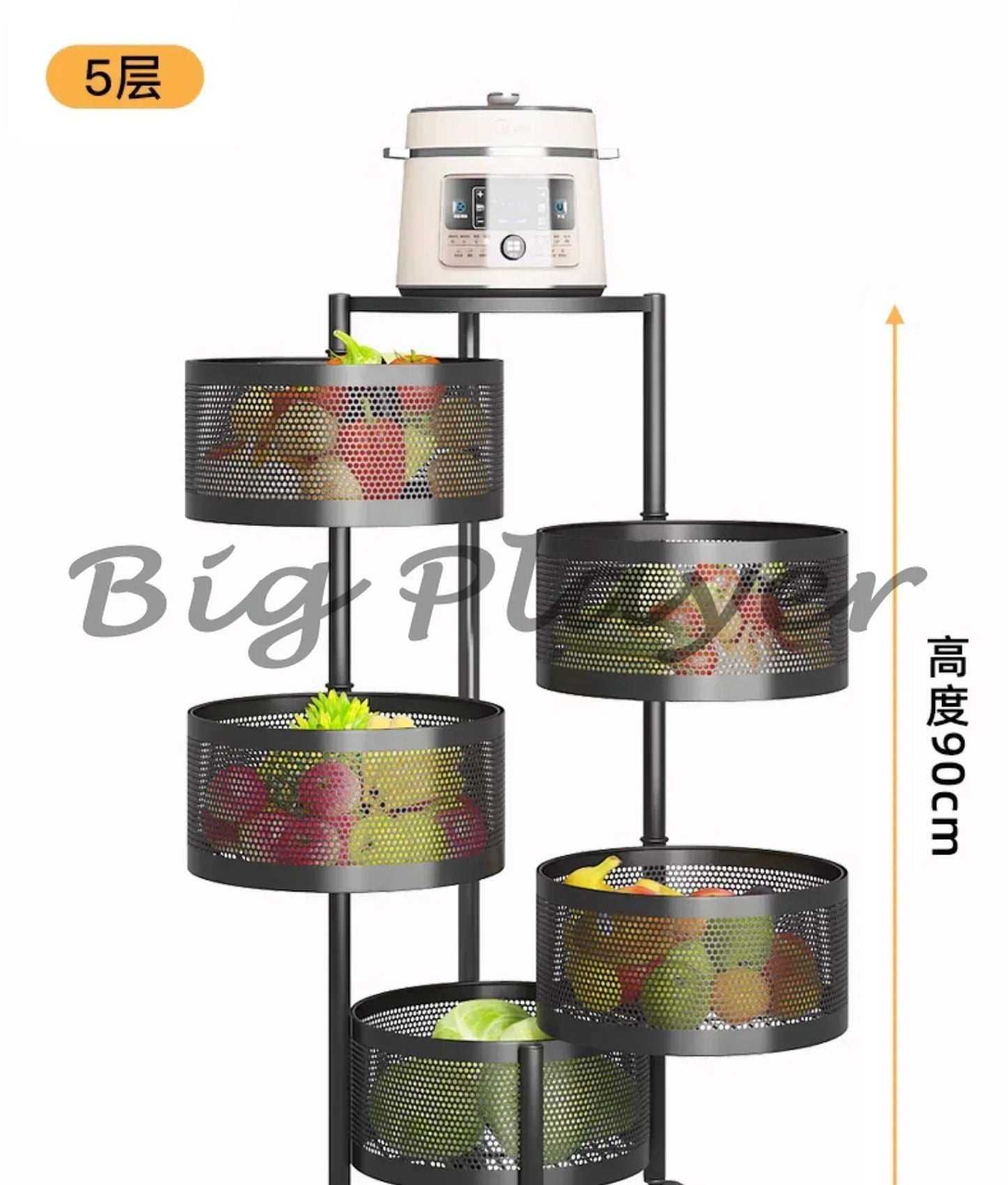 Rolling Kitchen Storage Cart with Wheels — Multi-Tier Organizer for Kitchen, Bathroom & Office