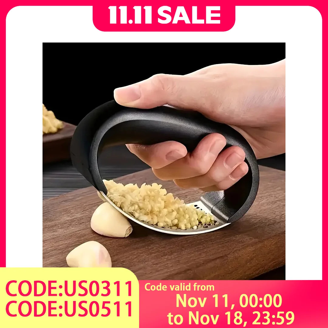 Stainless Steel Garlic Press — One-Press, No-Peel, Dishwasher-Safe Kitchen Tool