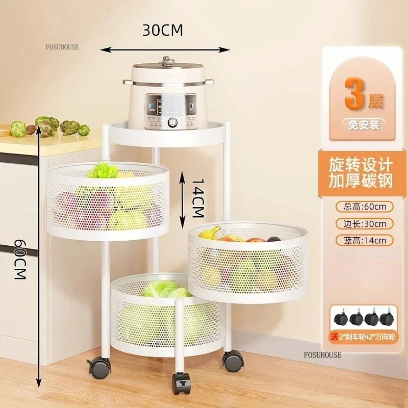Rolling Kitchen Storage Cart with Wheels — Multi-Tier Organizer for Kitchen, Bathroom & Office