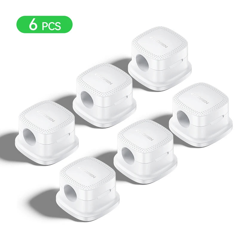 Magnetic Under-Desk Cable Management Organizer — 6 Pack for Home Office Desk Setup