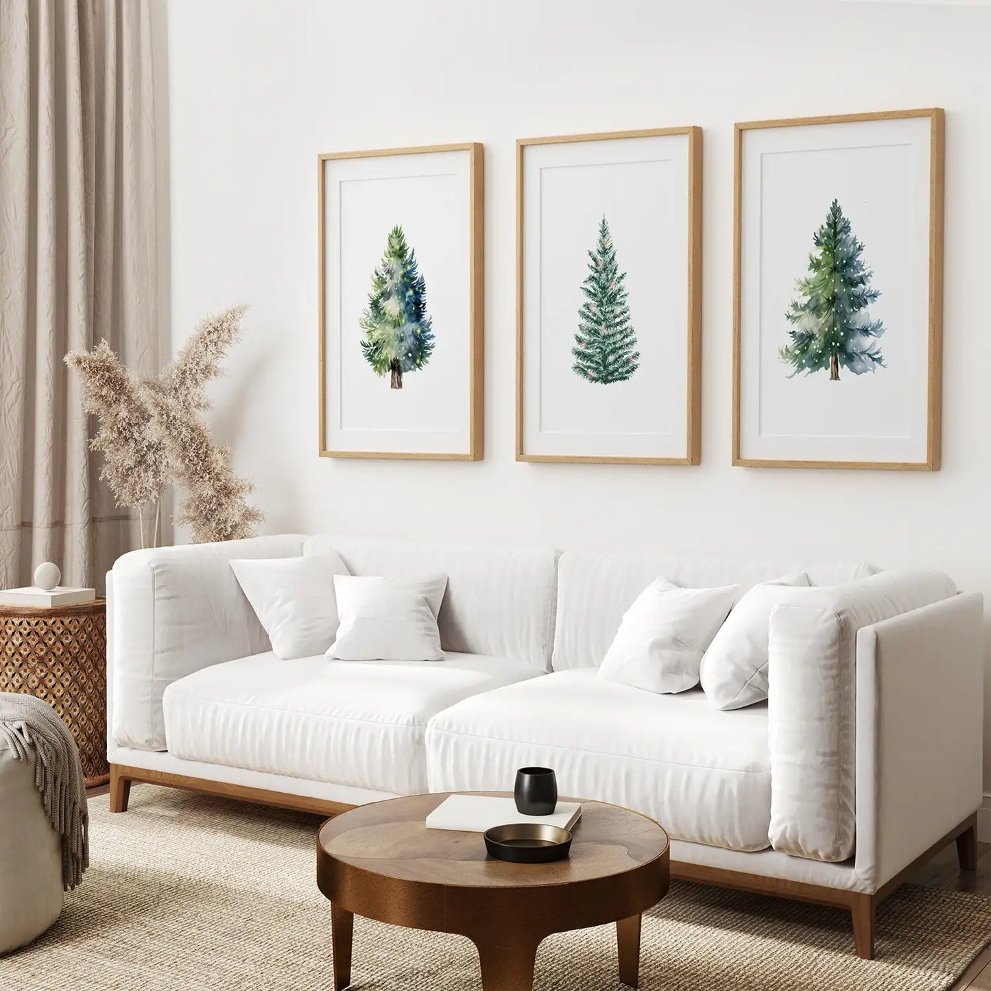 Home Decor Watercolor Christmas Tree Prints Set