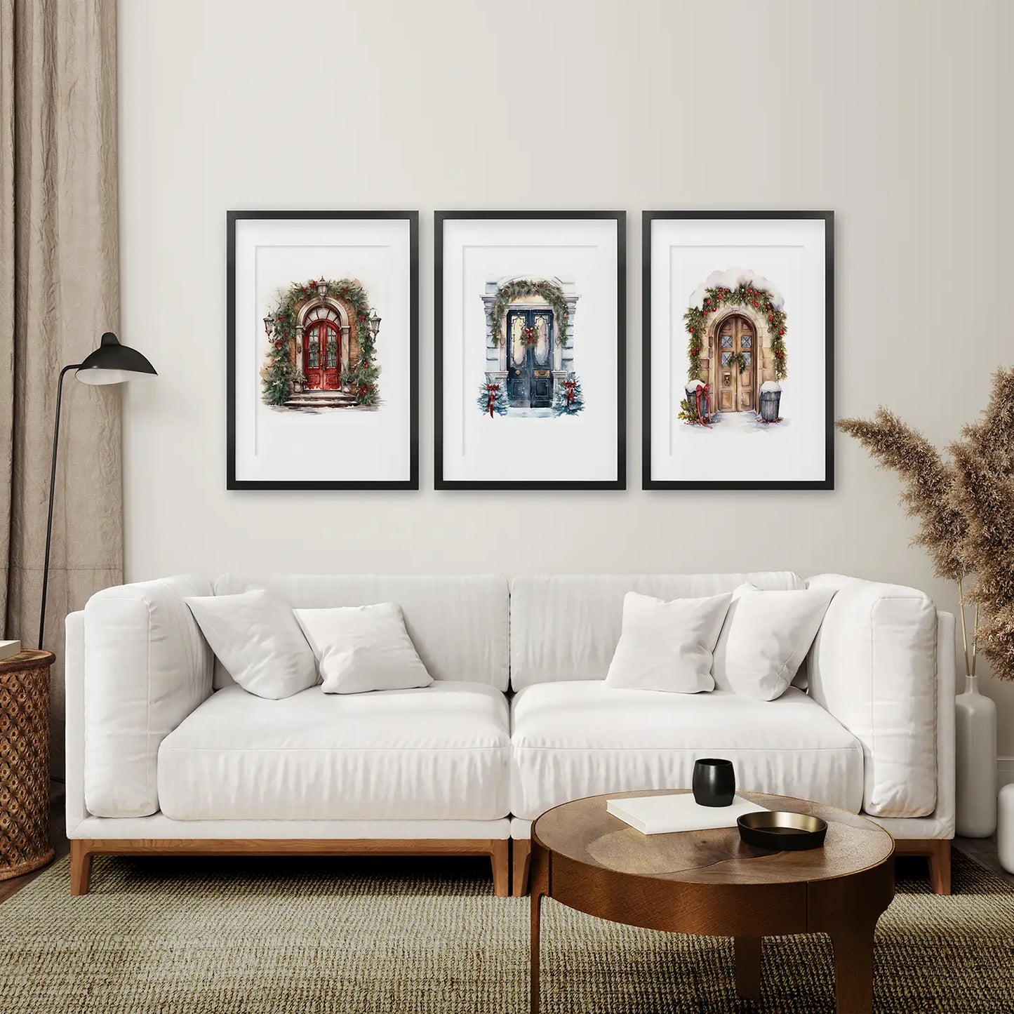3 Piece Wall Decor Christmas Door Large Print
