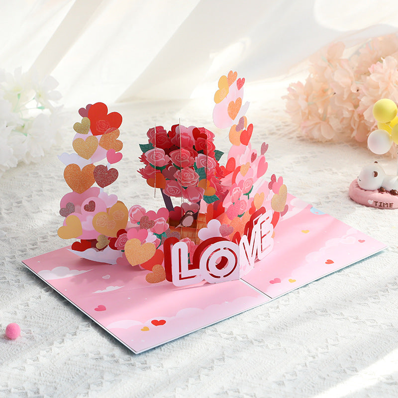Valentine's Day Stereoscopic Greeting Cards Creative Handmade Paper Carving