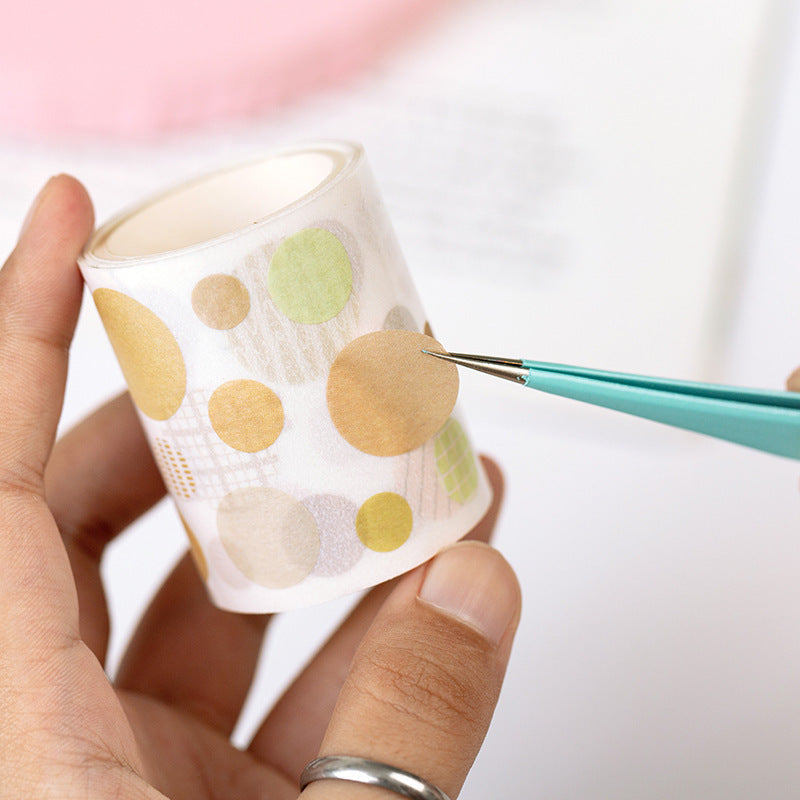 Stainless Steel Tweezers Macaron Colored Handbook And Paper Tape