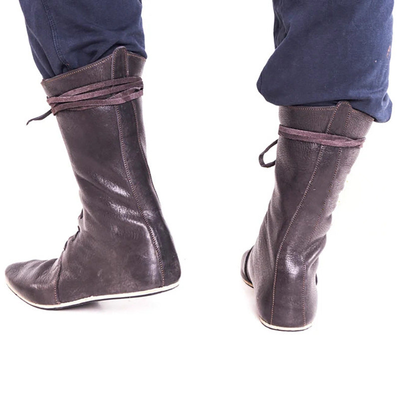 Men's Lace-Up Boots Vintage Pirate Plus Size