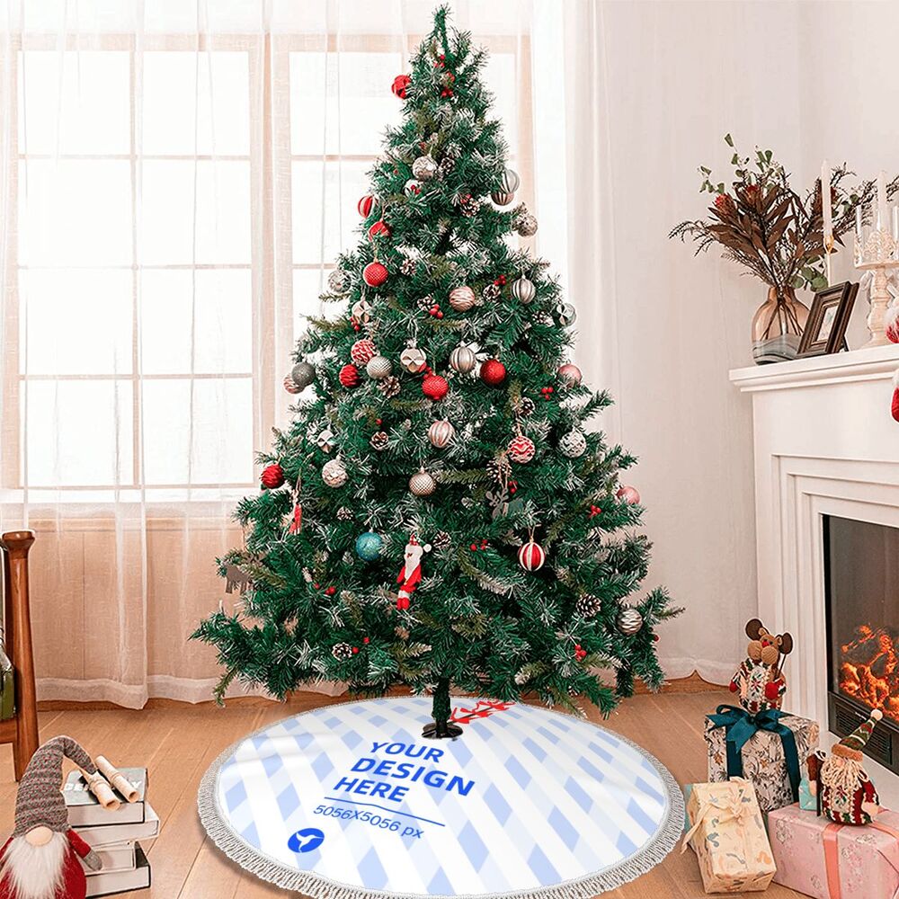 Create Your Own Fringed Edge Christmas Tree Padded Apron
