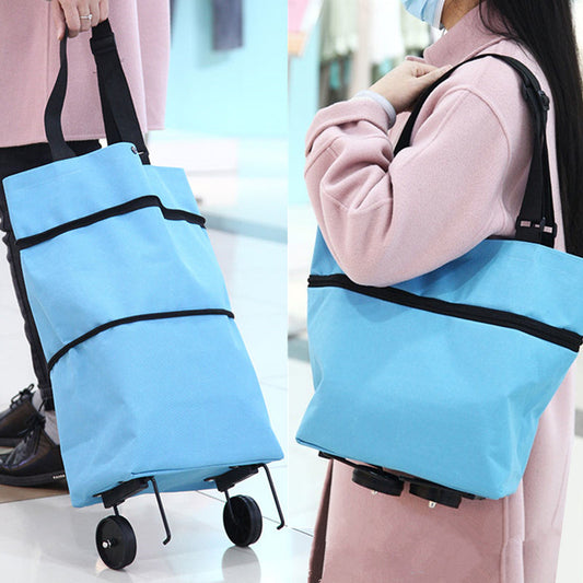Pull Cart Shopping Food Organizer Trolley Bag On Wheels Bags Folding Portable Shopping Bags Buy Vegetables Bag Tug Package