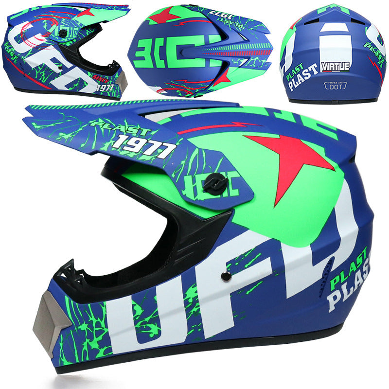 Youth Off-Road Motorcycle Helmet - [green] | Lightweight Motocross Full Face Shield for Dirt Bike & ATV