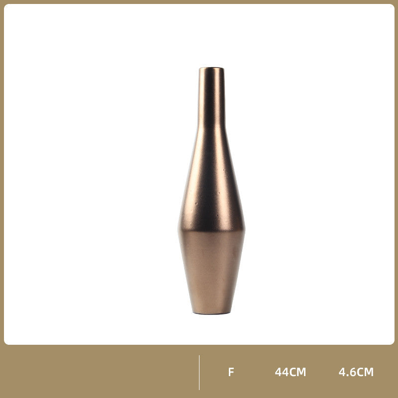Modern And Simple Golden Ceramic Vase Ornaments Nordic Net Red Creative